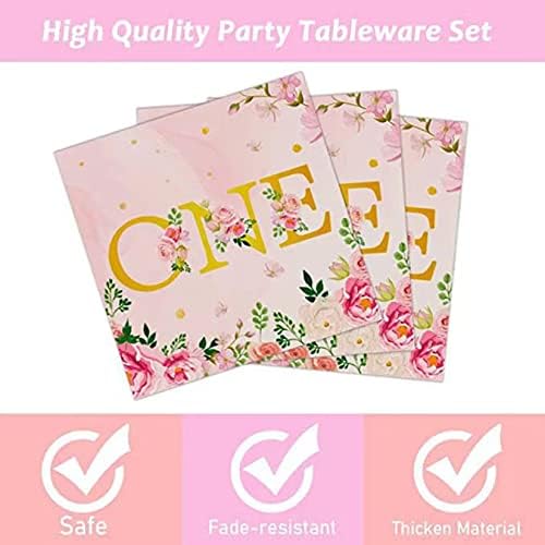 96PCS First Birthday Tableware Set for 24 Guests