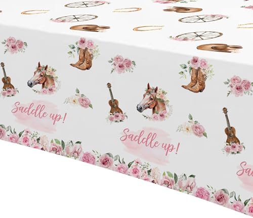 Western Party Tablecloth - 3 Pack 54x108 Inches Cowgirl Decorations