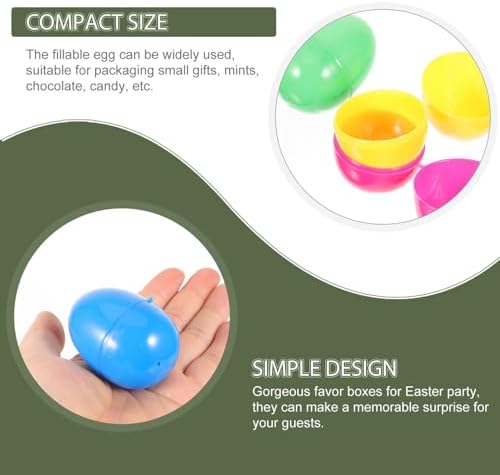 IMIKEYA 50pcs Fillable Plastic Easter Eggs for Party Decorations