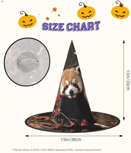 Red Pandas Witch Halloween Cone Hat Costume