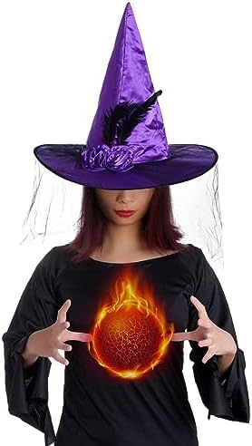 Hoyuwak Witch Hat for Women Halloween