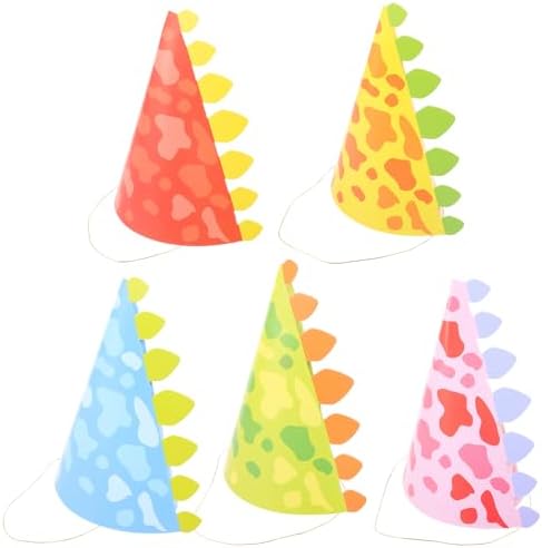 LOGOFUN 10pcs Dinosaur Birthday Party Hats for Kids