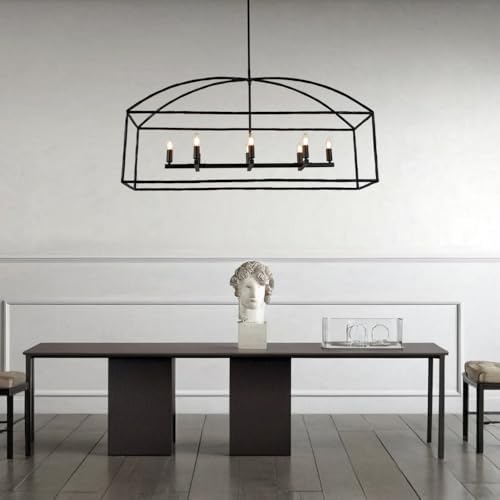 Modern Industrial Linear Chandelier with Bronze Finish