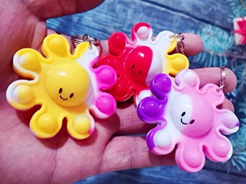 100 Packs Bulk Octopus Fidget Keychain Set for Kids Party Favors