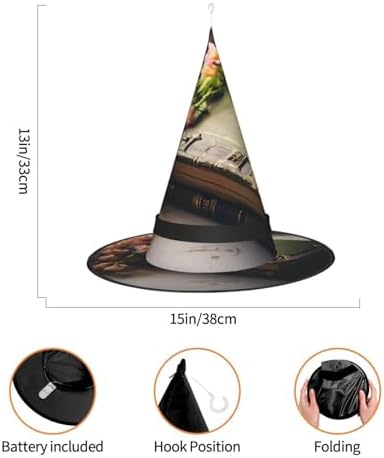 Witch Hats with LED Light Halloween Cone Costume Hat