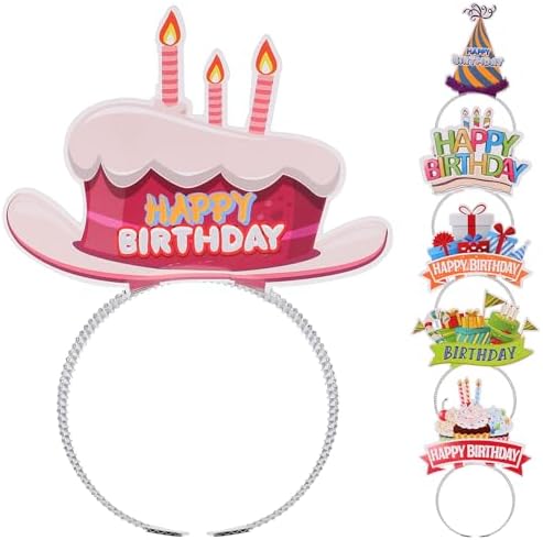 LOGOFUN 6pcs Birthday Party Headbands