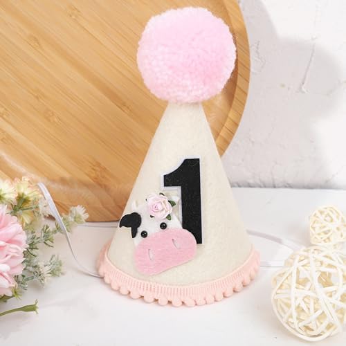 BASCT Cow 1st Birthday Hat for Girls