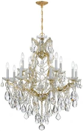 Bohemian Crystal 13 Light Candle Chandelier in Gold