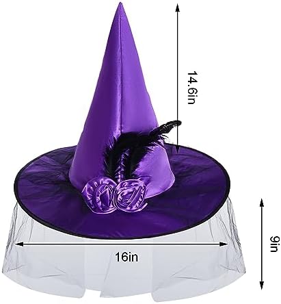 Hoyuwak Witch Hat for Women Halloween