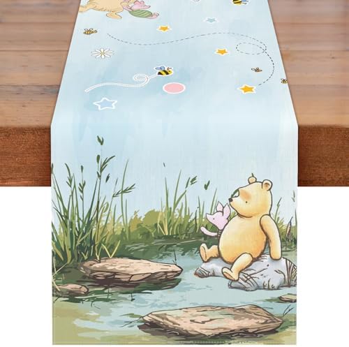 Winnie Bear Themed Tablecloth for Baby Shower or Birthday Party