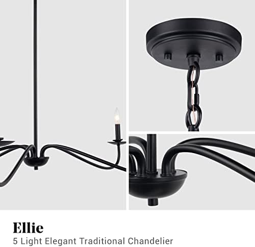 Ellie 5 Light Black Farmhouse Chandelier