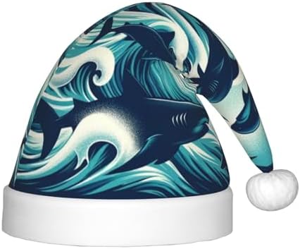 Augenstern Christmas Hat Sharks Swim Ocean Waves Santa Hat Unisex