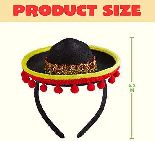 JOYIN 6PCS Fiesta Fabric Sombrero Headbands