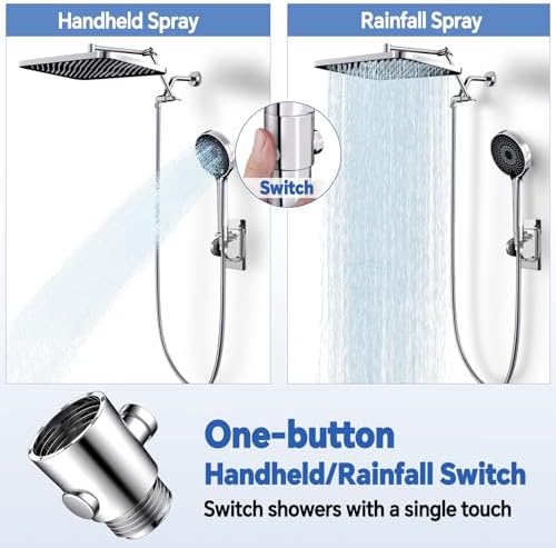 13 Inch Rainfall Handheld Shower Combo with 3 Modes