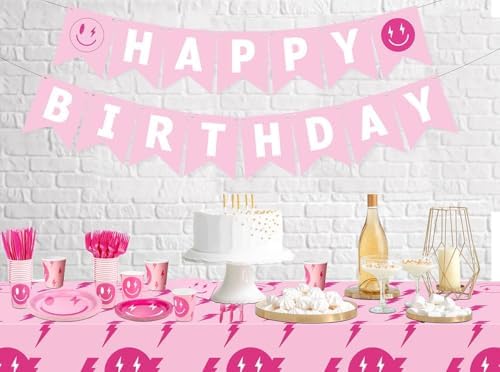 TWOWYHI 183 Pieces Preppy Birthday Decorations