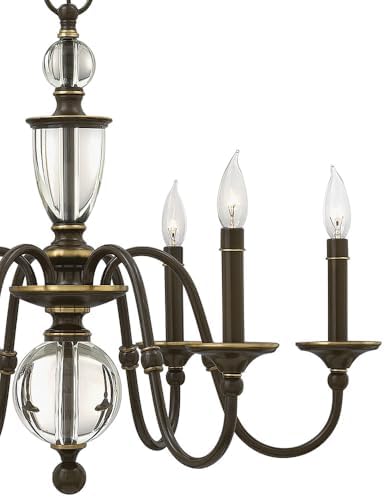 Hinkley Eleanor Traditional Six Light Chandelier Light Oiled Bronze
