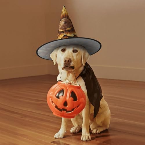 Sunflower Witch Halloween Cone Hat Costume