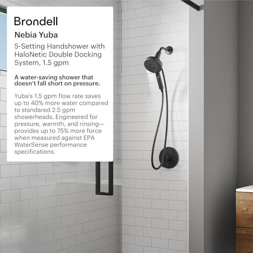 Brondell Yuba HaloNetic Handheld Shower Head with 5 Settings