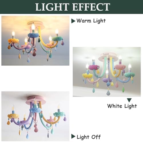 Skyblaze Crystal Ceiling Light Fixtures for Kids Room