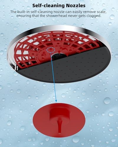 Hibbent Self Cleaning Shower Head with Handheld and Rainfall