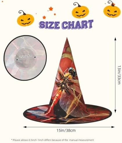 Red Dragonfly Witch Halloween Costume Hat for Adults