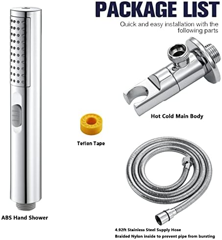 UWEREBFM 15M Chrome Handheld Showerhead Set with 2 Functions