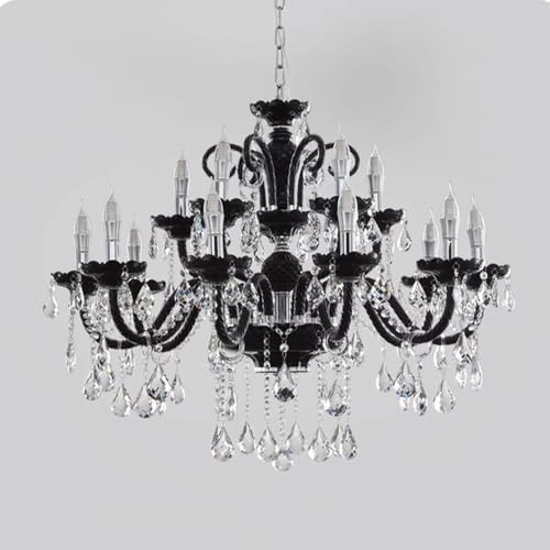 French Elegant Candle Crystal Glass Pendant Light