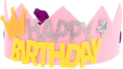 LUOZZY Birthday Crown Hat for Toddler Party