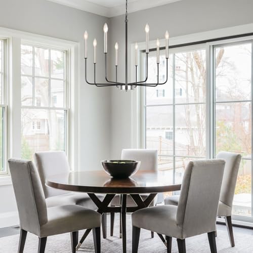 Bed Bath Beyond 8-Light Farmhouse Candle Chandelier Black and Nickel