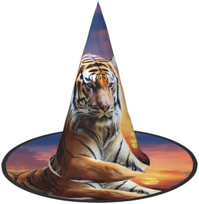 Tiger Colorful Sunset Witch Hat Halloween Costume