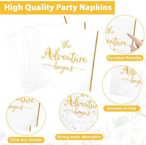100Pcs The Adventure Begins Paper Plates Napkins Set