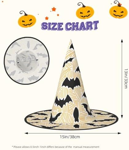 Black Bats Witch Halloween Costume Hat for Adults