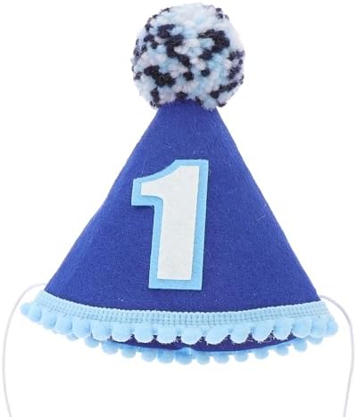 LUOZZY First Birthday Hat for Kids Blue