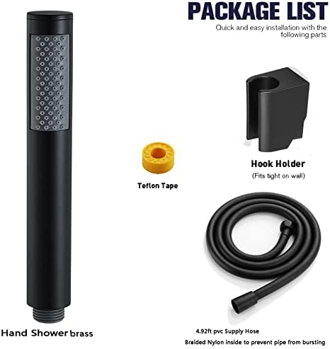 Brass Handheld Shower Head with 15M Hose and Rotatable Holder