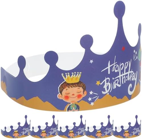 LOGOFUN 100pcs Paper Crown Hats for Kids Birthday Parties