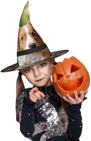 Cute Dog Halloween Witch Hat with LED Light