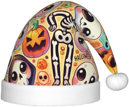 Augenstern Christmas Hat for Kids Unisex Skeleton Halloween Santa Hat