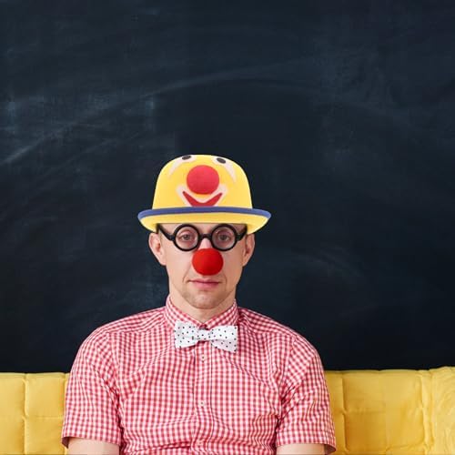 LOGOFUN Plush Clown Hat for Halloween Party Costume