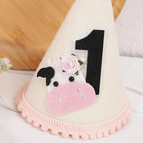 BASCT Cow 1st Birthday Hat for Girls