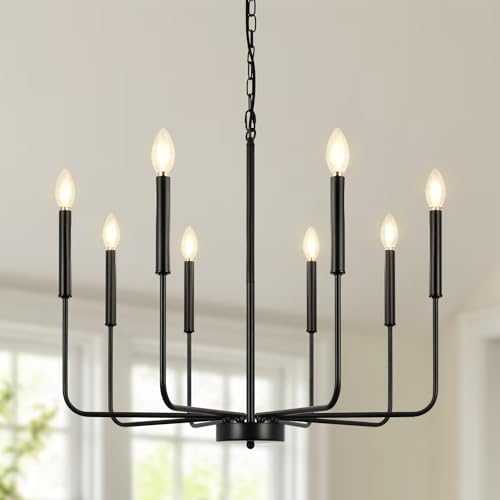 Bed Bath Beyond 8-Light Farmhouse Candle Chandelier Black