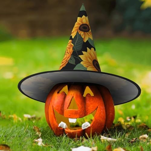 Sunflower Pattern Witch Hats Halloween Costume Cosplay Headwear