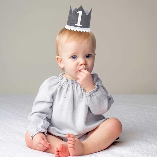 1st Birthday Crown - Glitter Birthday Hat for Kids