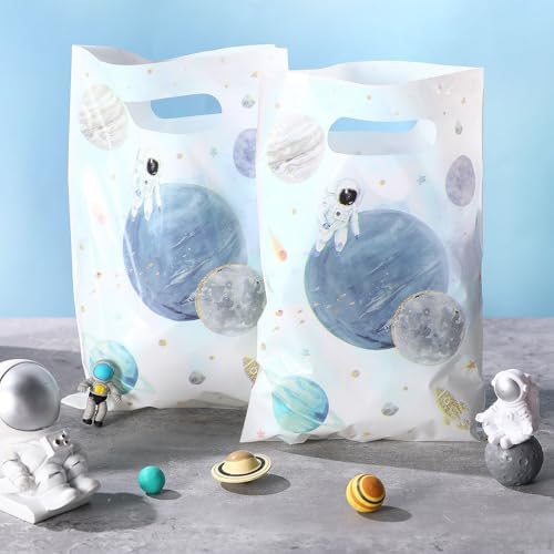 Blosssound 100 Pcs Space Party Treat Bags with Handles