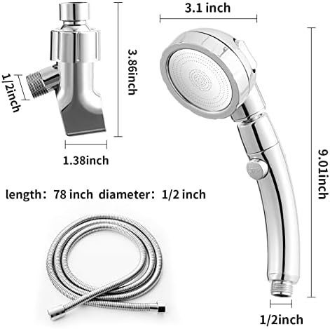 Marbrasse High Pressure Handheld Shower Head with Hose and Holder