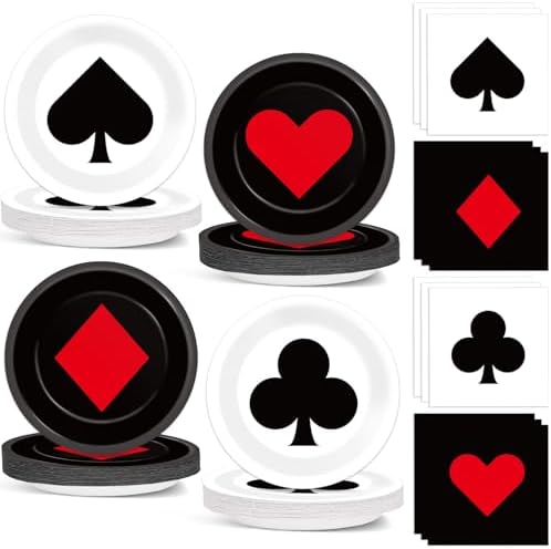 Chunnin 80Pcs Casino Party Tableware Set