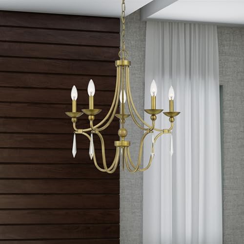 Quoizel Joules 5-Light Aged Brass Chandelier 1