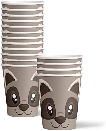 Raccoon Themed Party Plates Napkins Cups Set for 16