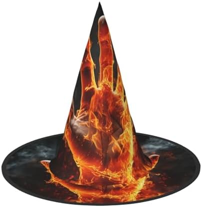 Fire Flame Witch Halloween Costume Hat for Adults