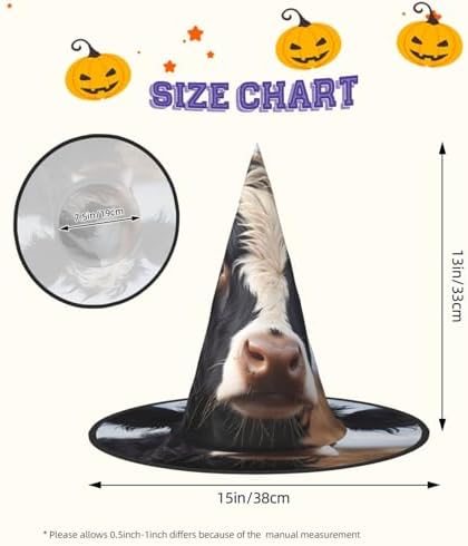 Cute Cow Witch Hat Costume Accessory for Halloween