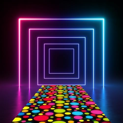 Mixweer 118x39 Inch Neon Dance Floor Carpet Runner